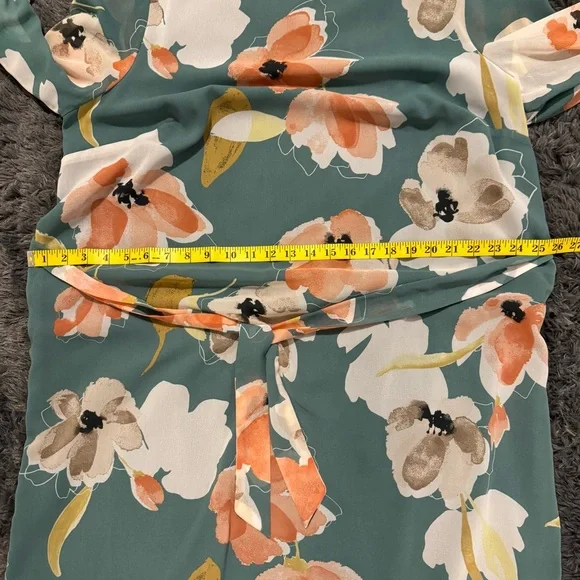 Ava & Viv Floral Midi Dress - Teal and Orange - Picture 6 of 10